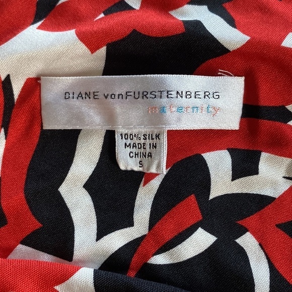 Diane von Furstenberg Maternity Size 6 Silk Red Black Sleeveless - Picture 8 of 8